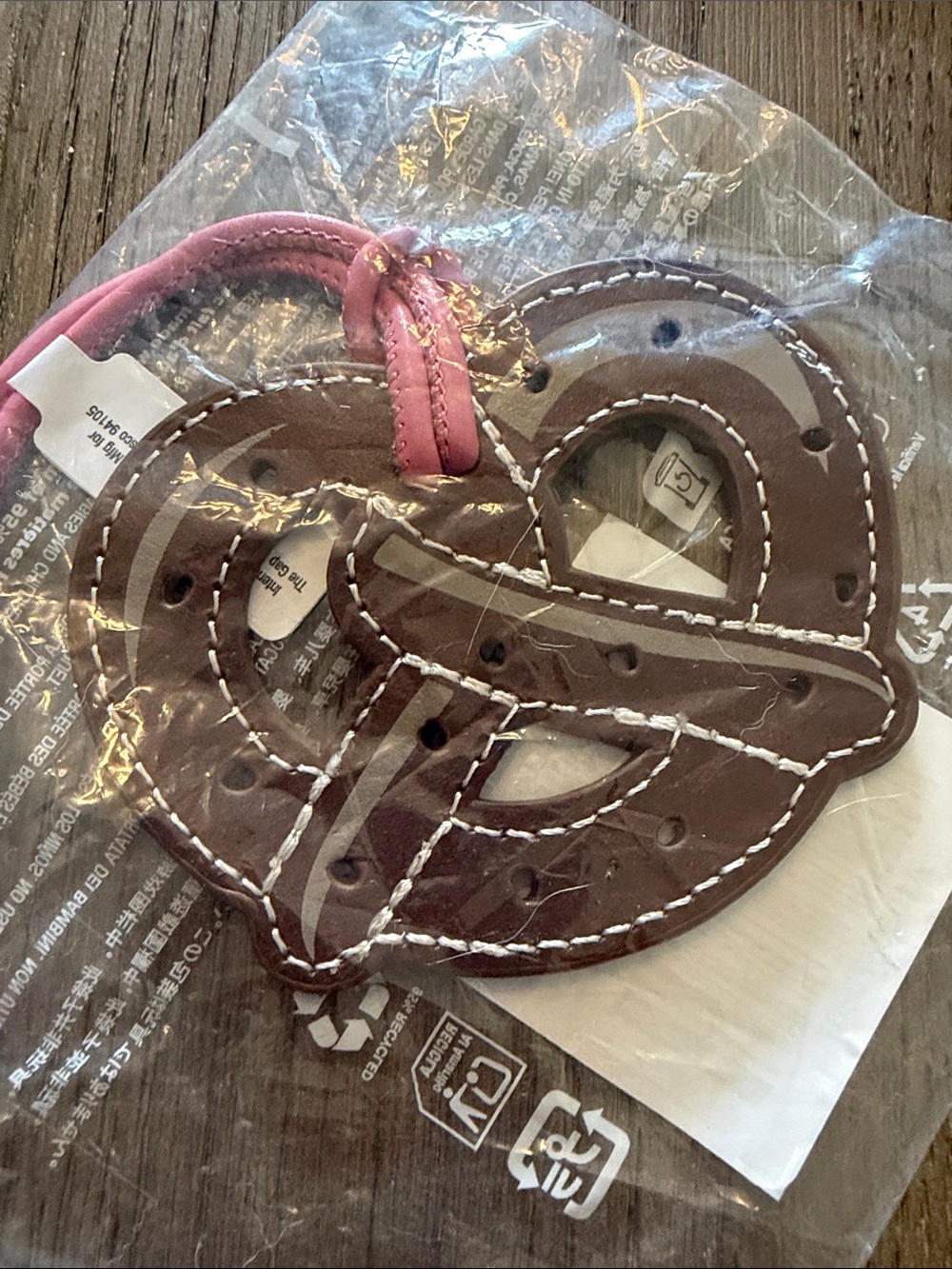 Gap NYC Exclusive leather pretzel bag charm